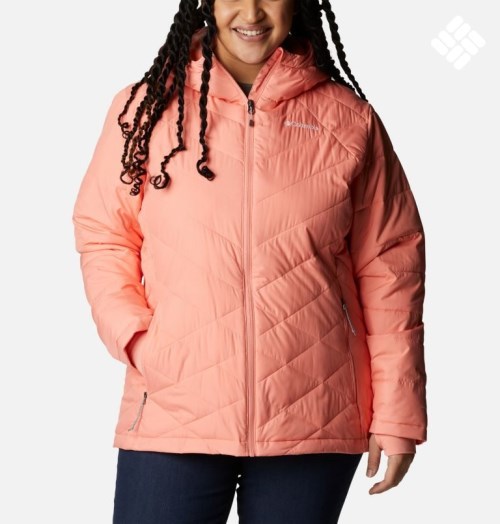 Women's Columbia Heavenly Hooded Jackets Coral | Plus Size CA-VL5C3